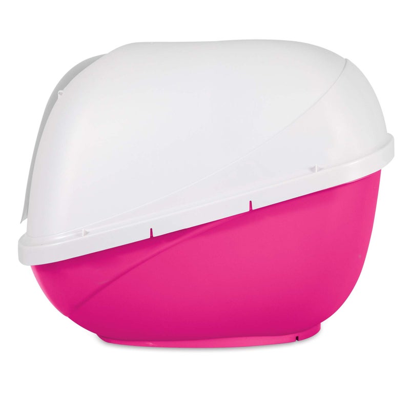 Petmate Basic Hooded Cat Litter Pan, Large, Pink and White, Made in USA - Image 3